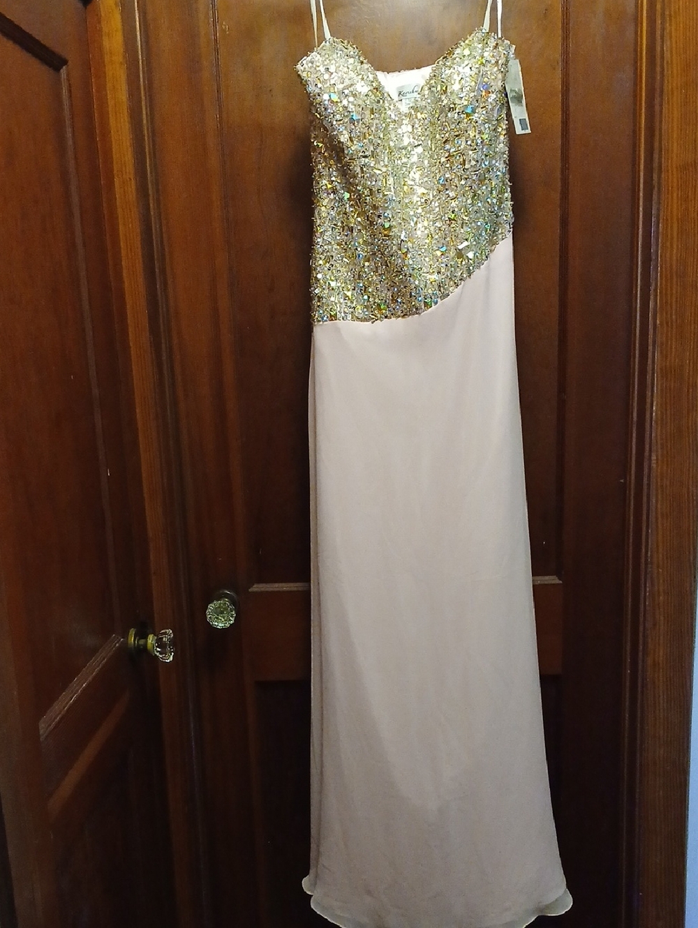 Karishma Gold Sequin Bodice Blush Pink Prom Dress
